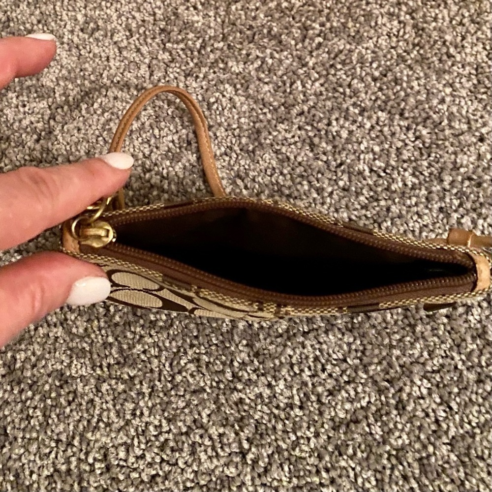 Coach Wristlet Canvas w/Leather trim - Picture 6 of 15
